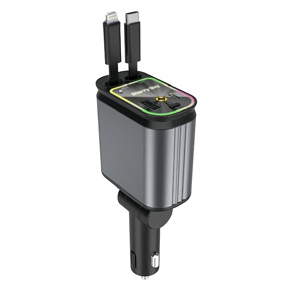 Мултифункционално зарядно за кола с LED светлина и бързо зареждане
