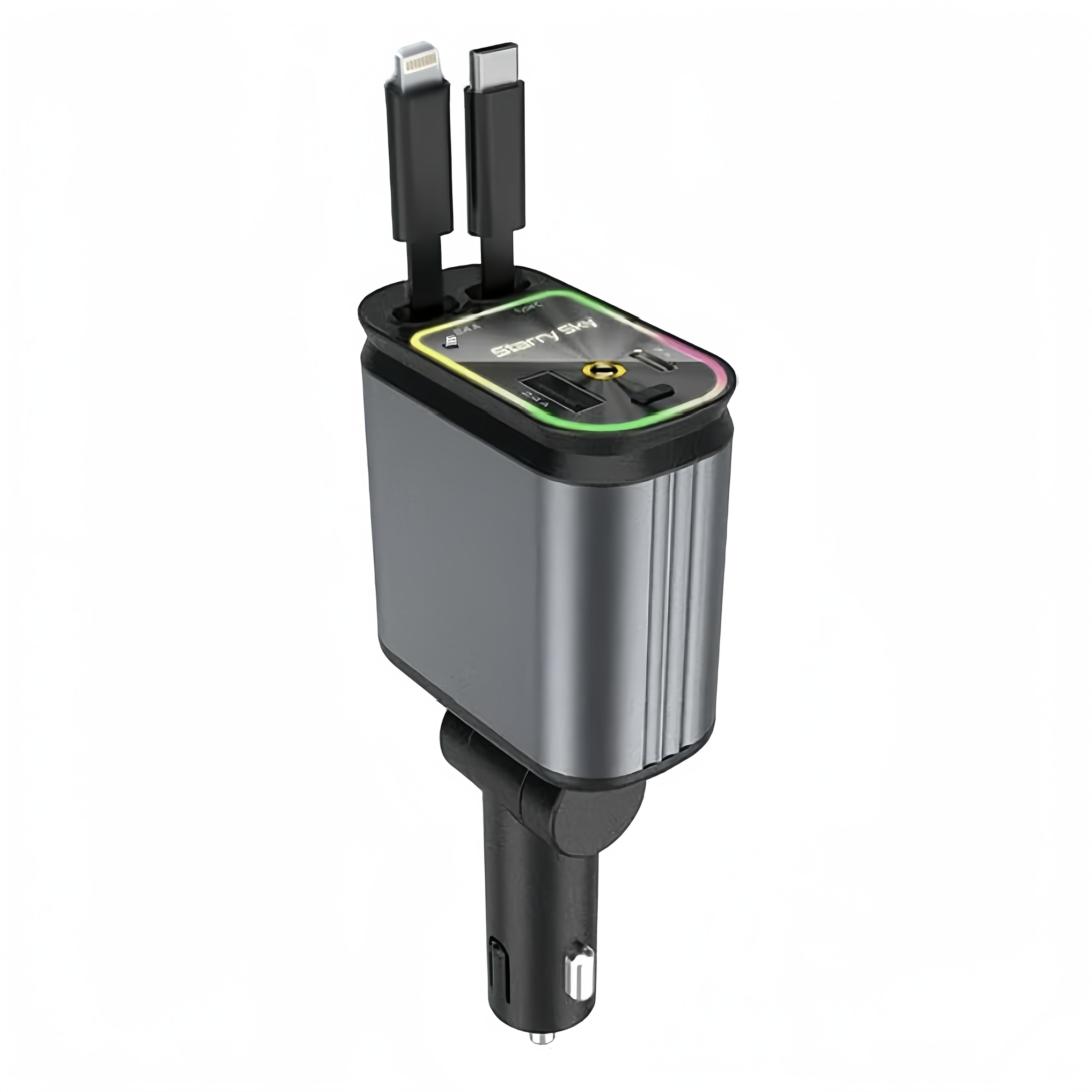 Мултифункционално зарядно за кола с LED светлина и бързо зареждане